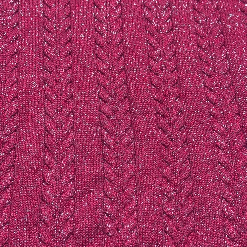 Athleta Crossroads Crew Sweater size M 984562 Decadent Red Metallic